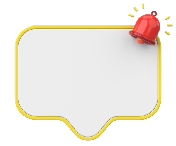 Üç boyutlu uyarı kutusu. 3B illüstrasyon.