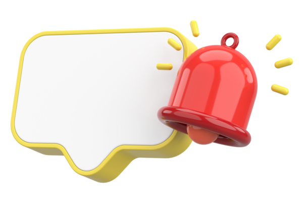 Üç boyutlu uyarı kutusu. 3B illüstrasyon.