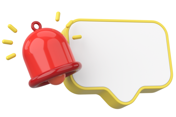 Üç boyutlu uyarı kutusu. 3B illüstrasyon.