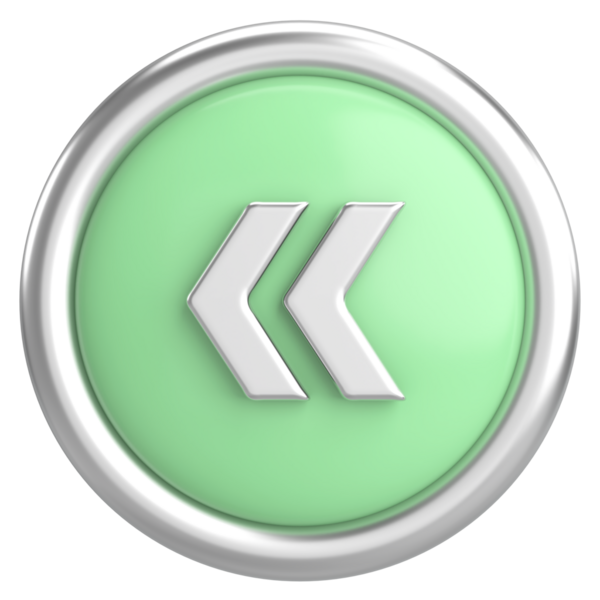 Önceki düğme. Arka düğme. 3B illüstrasyon.