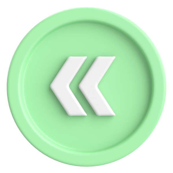 Önceki düğme. Arka düğme. 3B illüstrasyon.