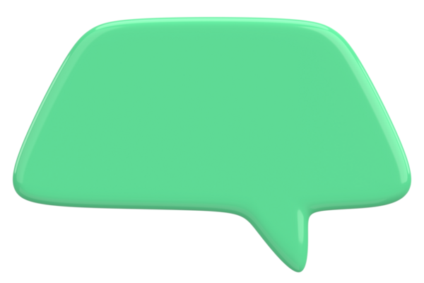 Konuşma balonu. Mesaj kutusu. 3B illüstrasyon.