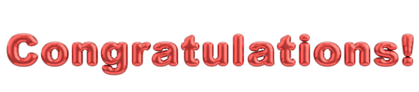 Tebrikler mesaj. 3D Balon Metni. 3B illüstrasyon.