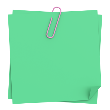 Üç boyutlu not defteri. Yapışkan bir not. 3B illüstrasyon.