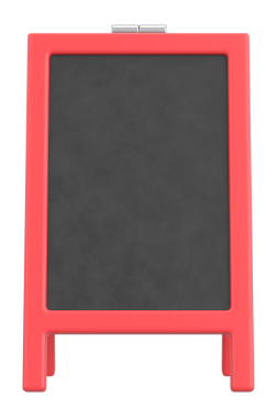 Bir Gıda Ekran Tahtasının 3B Görünümü.