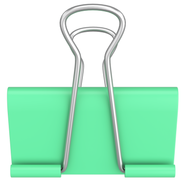 Bağlayıcı Klip. Kağıt Kıskaç. 3B illüstrasyon.