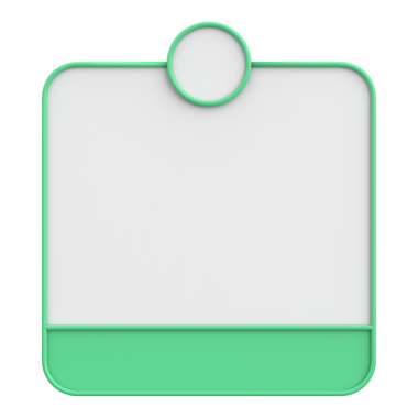 Diyalog kutusunun 3 boyutlu çizimi. Bildirim kutusu.