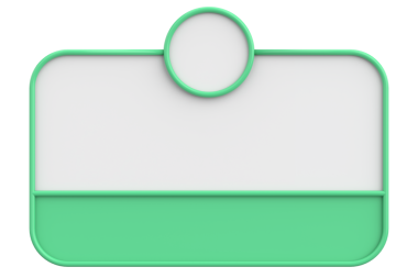 Diyalog kutusunun 3 boyutlu çizimi. Bildirim kutusu.