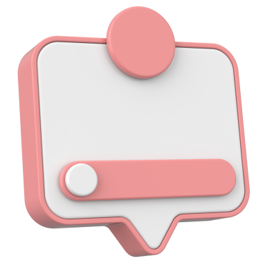 Diyalog kutusunun 3 boyutlu çizimi. Bildirim kutusu.