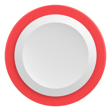 Çember düğmesi. Fiyat etiketi 3B illüstrasyon.