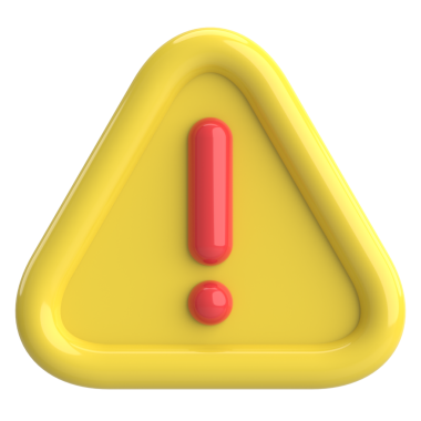 Uyarı işareti. Ünlem işareti. 3B illüstrasyon.