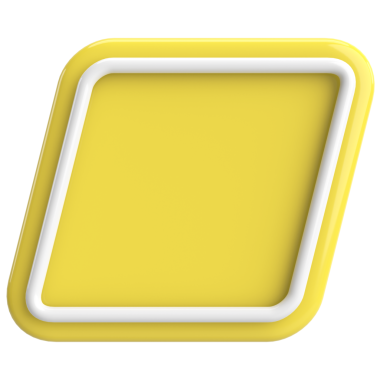 3 boyutlu eşkenar dörtgen düğmesi. Boş tuş. 3B illüstrasyon.