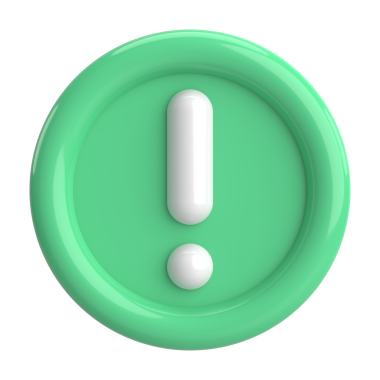 Uyarı işareti. Ünlem işareti. 3B illüstrasyon.