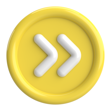 Sonraki düğme. Devam et düğmesi. 3B illüstrasyon.