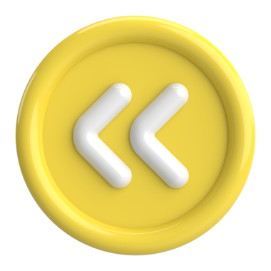 Önceki düğme. Arka düğme. 3B illüstrasyon.