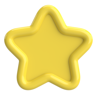 Üç boyutlu yıldız. Yıldız ikonu. 3B illüstrasyon.