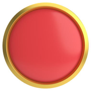 Üç boyutlu daire düğmesi. Lüks düğmesi. 3B illüstrasyon.