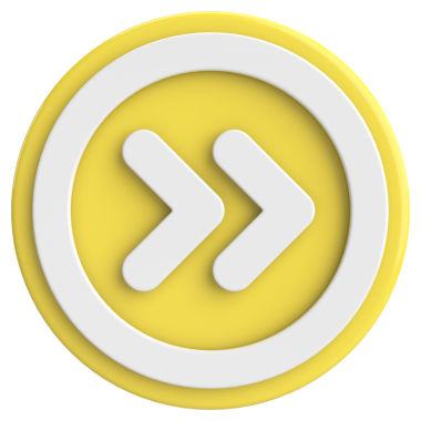 Sonraki düğme. Devam et düğmesi. 3B illüstrasyon.