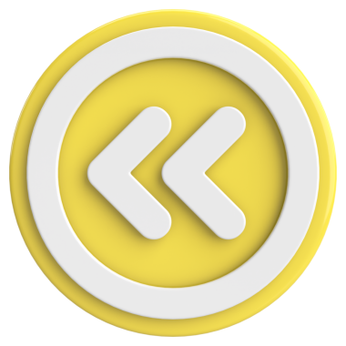 Önceki düğme. Arka düğme. 3B illüstrasyon.