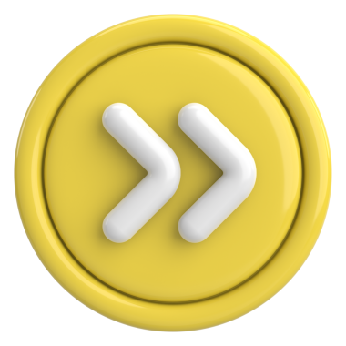 Sonraki düğme. Devam et düğmesi. 3B illüstrasyon.