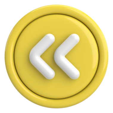 Önceki düğme. Arka düğme. 3B illüstrasyon.