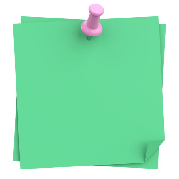 Üç boyutlu not defteri. Yapışkan bir not. 3B illüstrasyon.