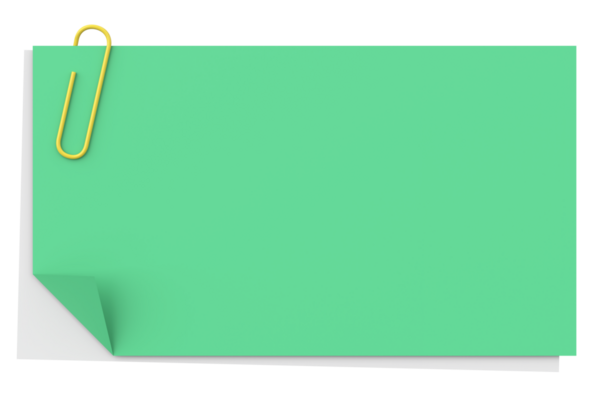 Üç boyutlu not defteri. Yapışkan bir not. 3B illüstrasyon.