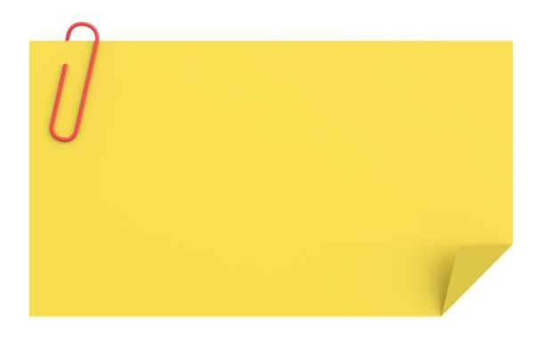 Üç boyutlu not kağıdı. 3B illüstrasyon.