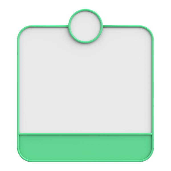 Diyalog kutusunun 3 boyutlu çizimi. Bildirim kutusu.