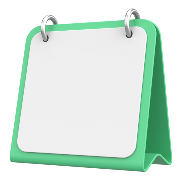 Boş takvim. Üç boyutlu takvim. 3B illüstrasyon.