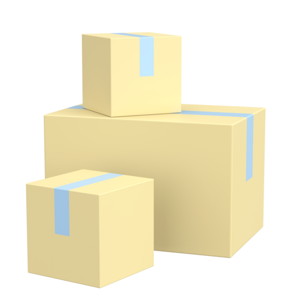 Paket kutusu. Üç boyutlu kutu. 3B illüstrasyon.