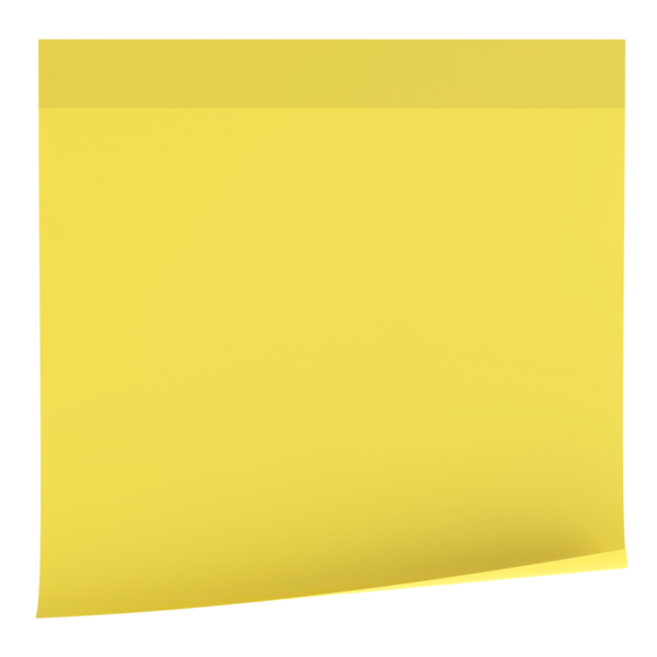 Yapışkan bir not. Üç boyutlu not kağıdı. 3B illüstrasyon.