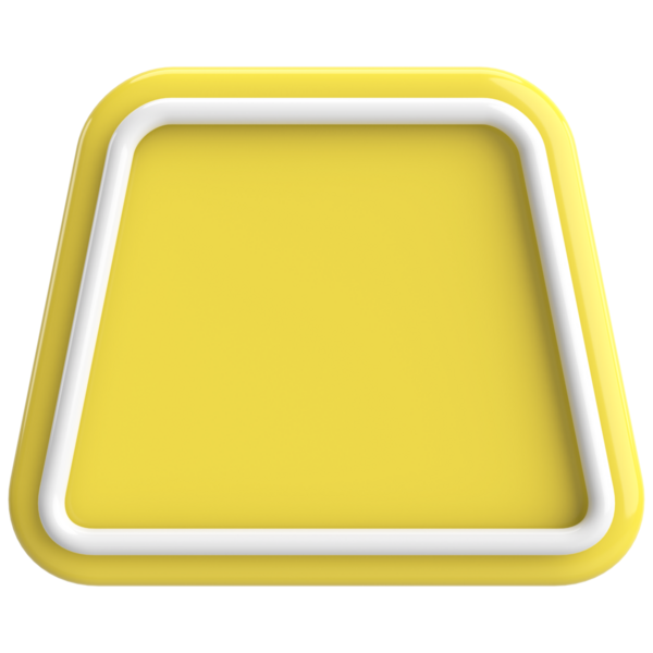 Üç boyutlu trapezoid düğmesi. Boş tuş. 3B illüstrasyon.