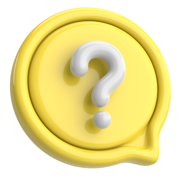 Soru işareti işareti. 3B illüstrasyon.