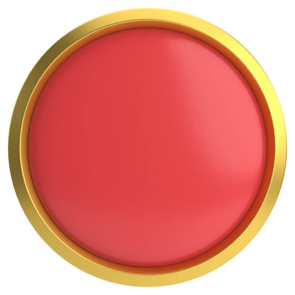 Üç boyutlu daire düğmesi. Lüks düğmesi. 3B illüstrasyon.