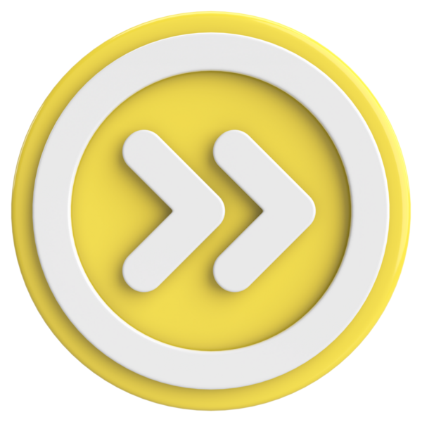 Sonraki düğme. Devam et düğmesi. 3B illüstrasyon.