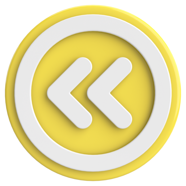 Önceki düğme. Arka düğme. 3B illüstrasyon.