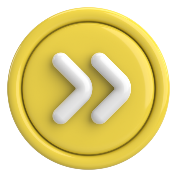 Sonraki düğme. Devam et düğmesi. 3B illüstrasyon.