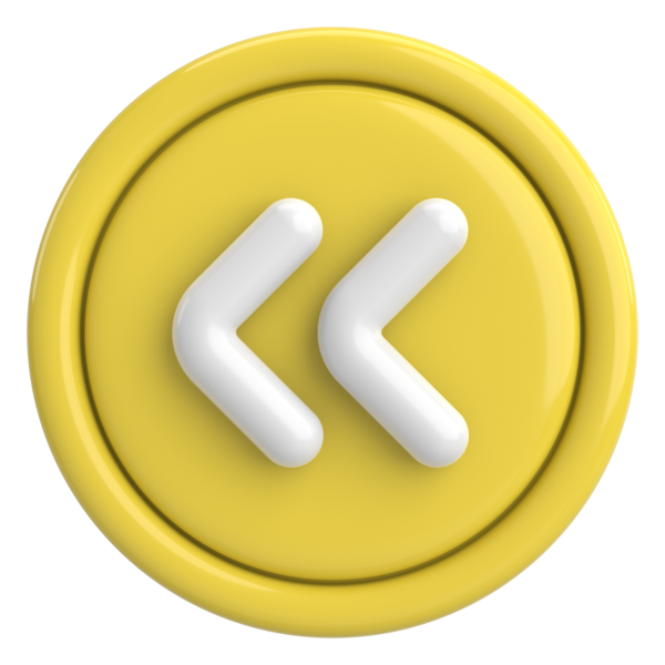 Önceki düğme. Arka düğme. 3B illüstrasyon.