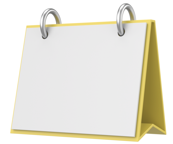 Boş takvim. Üç boyutlu takvim. 3B illüstrasyon.