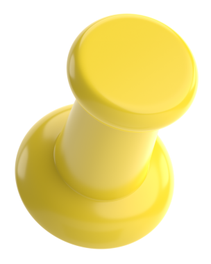 Pimi çek. Çizim iğnesi. Üç boyutlu pim. 3B illüstrasyon.