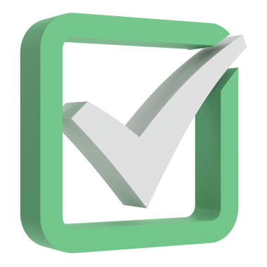 3 boyutlu onay kutusu. İşaretle. 3B illüstrasyon.