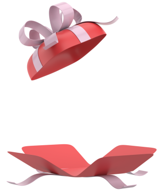 Hediye Kutusu açıldı. Üç boyutlu hediye kutusu. 3B illüstrasyon.