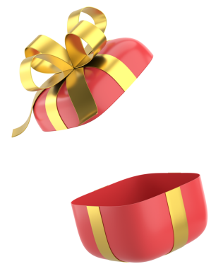 Hediye Kutusu açıldı. Üç boyutlu hediye kutusu. 3B illüstrasyon.