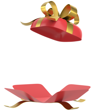 Hediye Kutusu açıldı. Üç boyutlu hediye kutusu. 3B illüstrasyon.