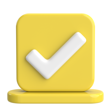 3 boyutlu onay kutusu. İşaretle. 3B illüstrasyon.