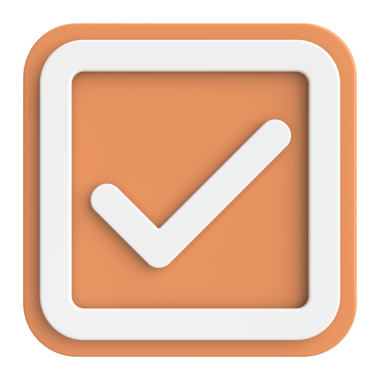 3 boyutlu onay kutusu. İşaretle. 3B illüstrasyon.