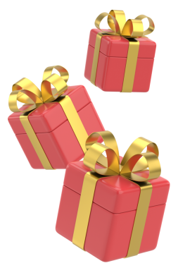 Üç boyutlu hediye kutusu. 3B illüstrasyon.