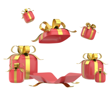 Hediye Kutusu açıldı. Üç boyutlu hediye kutusu. 3B illüstrasyon.