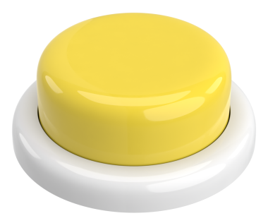 Bas düğmeye. Üç boyutlu düğme. 3B illüstrasyon.